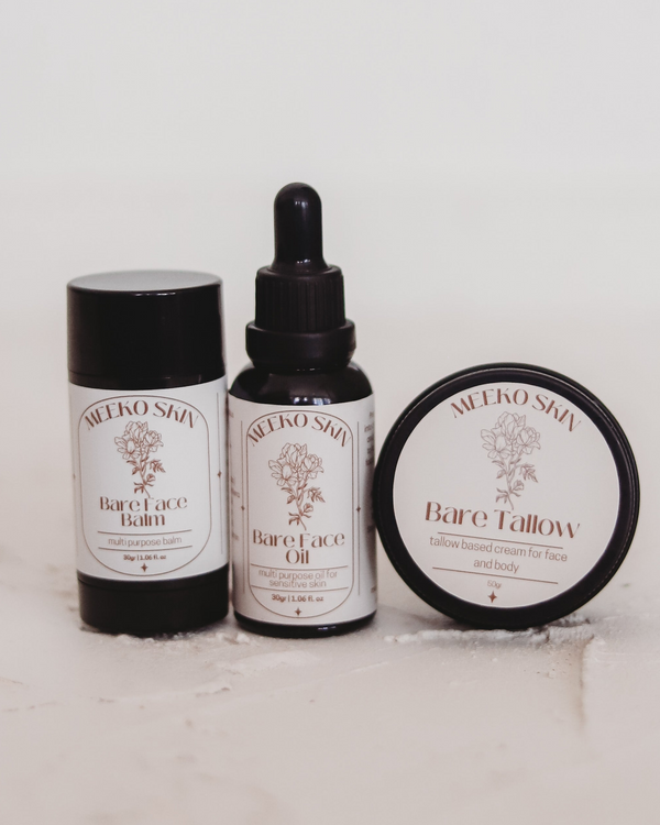 Dry Skin Starter Kit (Bare face oil, Bare face balm, Tallow cream)